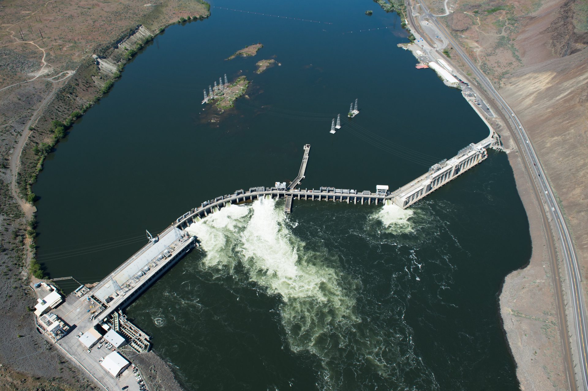 2016 Aerials taken by North 40. Rock Island Dam. May 2, 2016.
